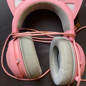 Pink kitty usb razor headphones